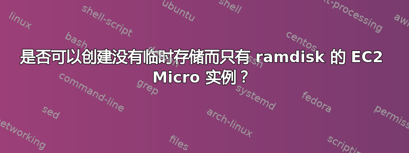 是否可以创建没有临时存储而只有 ramdisk 的 EC2 Micro 实例？