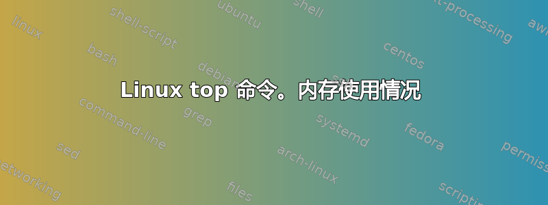 Linux top 命令。内存使用情况