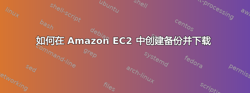 如何在 Amazon EC2 中创建备份并下载