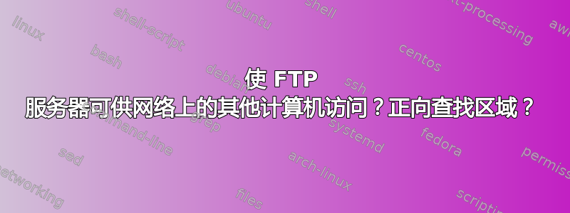 使 FTP 服务器可供网络上的其他计算机访问？正向查找区域？