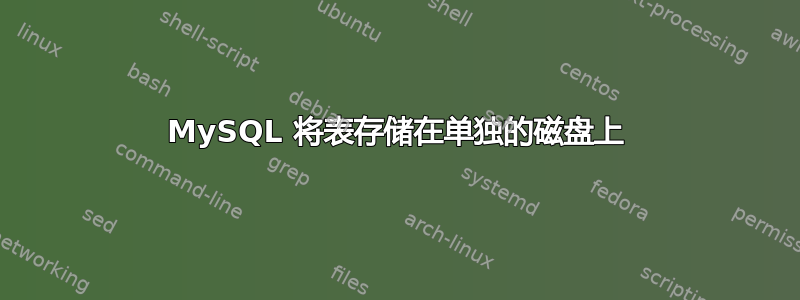 MySQL 将表存储在单独的磁盘上