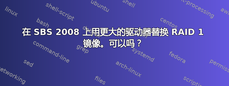 在 SBS 2008 上用更大的驱动器替换 RAID 1 镜像。可以吗？