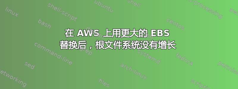 在 AWS 上用更大的 EBS 替换后，根文件系统没有增长