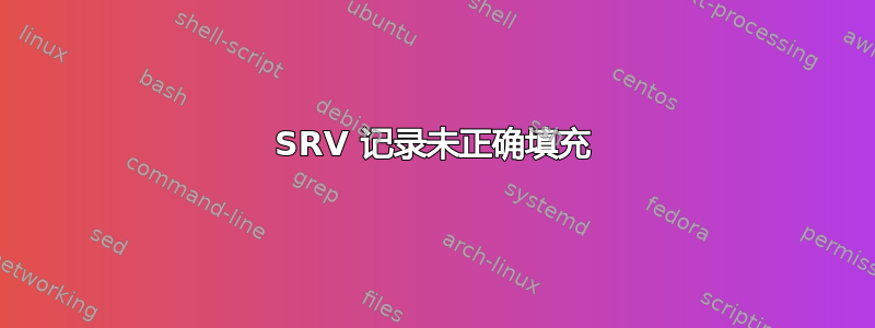 SRV 记录未正确填充