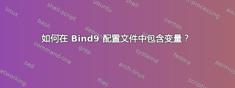 如何在 Bind9 配置文件中包含变量？