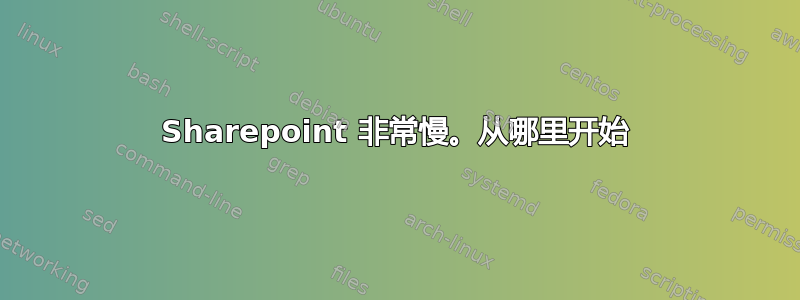 Sharepoint 非常慢。从哪里开始