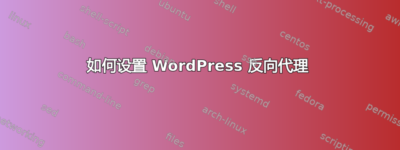 如何设置 WordPress 反向代理