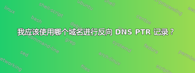 我应该使用哪个域名进行反向 DNS PTR 记录？