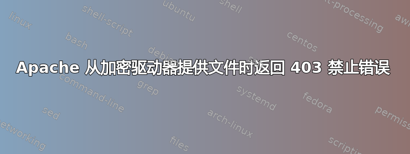 Apache 从加密驱动器提供文件时返回 403 禁止错误