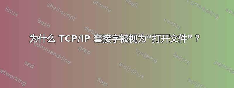 为什么 TCP/IP 套接字被视为“打开文件”？