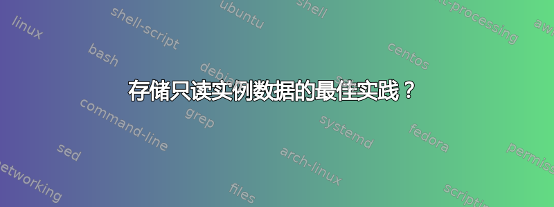 存储只读实例数据的最佳实践？