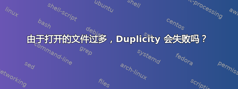 由于打开的文件过多，Duplicity 会失败吗？