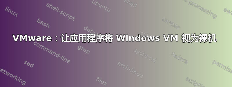 VMware：让应用程序将 Windows VM 视为裸机