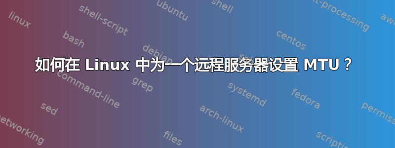 如何在 Linux 中为一个远程服务器设置 MTU？