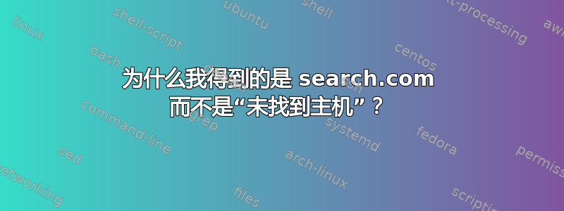 为什么我得到的是 search.com 而不是“未找到主机”？