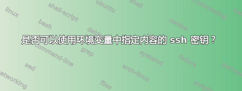 是否可以使用环境变量中指定内容的 ssh 密钥？