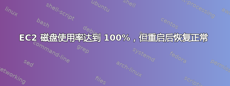 EC2 磁盘使用率达到 100%，但重启后恢复正常