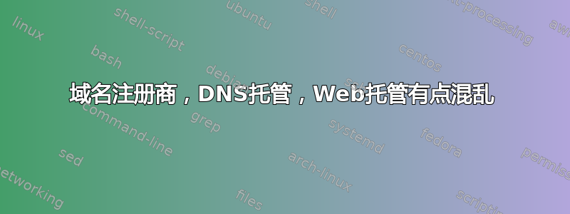 域名注册商，DNS托管，Web托管有点混乱