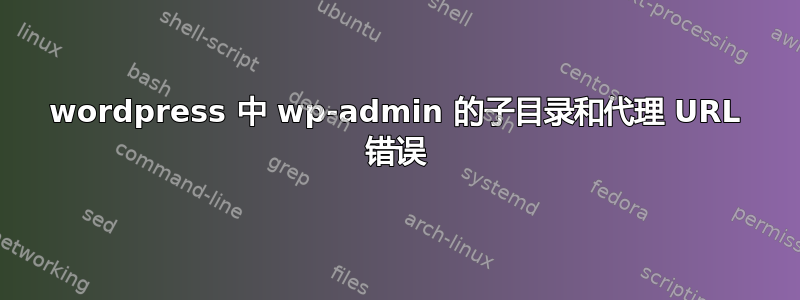 wordpress 中 wp-admin 的子目录和代理 URL 错误