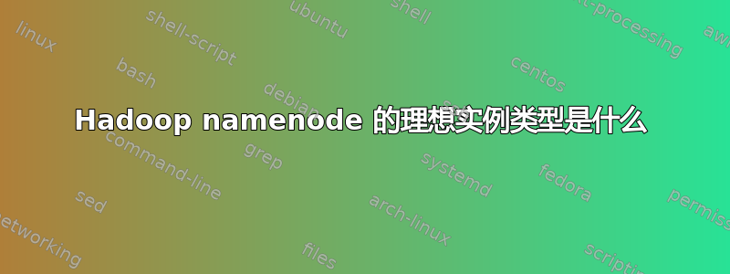 Hadoop namenode 的理想实例类型是什么