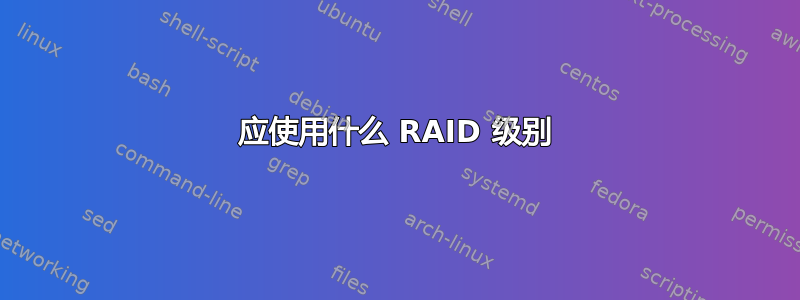 应使用什么 RAID 级别