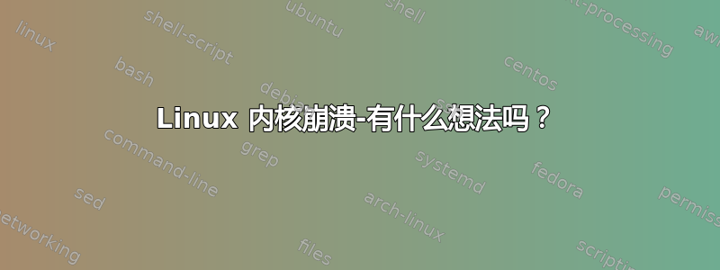 Linux 内核崩溃-有什么想法吗？