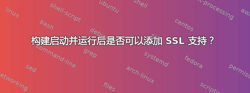 构建启动并运行后是否可以添加 SSL 支持？