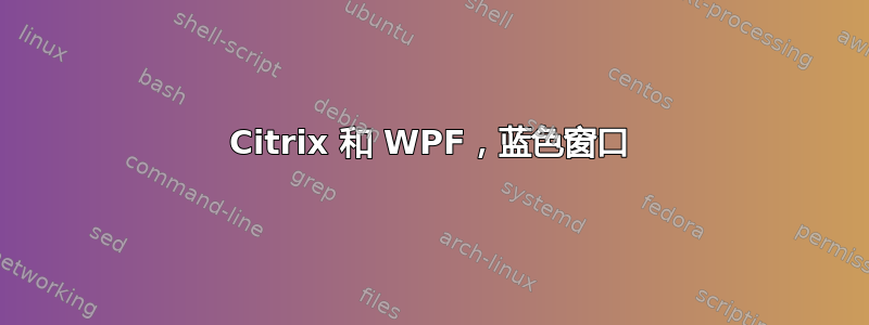 Citrix 和 WPF，蓝色窗口