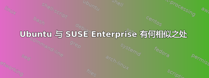 Ubuntu 与 SUSE Enterprise 有何相似之处