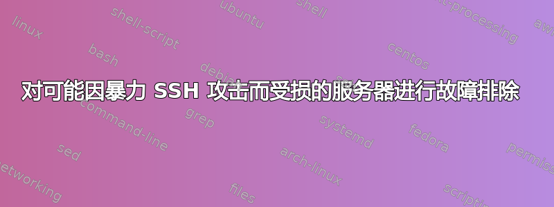 对可能因暴力 SSH 攻击而受损的服务器进行故障排除 