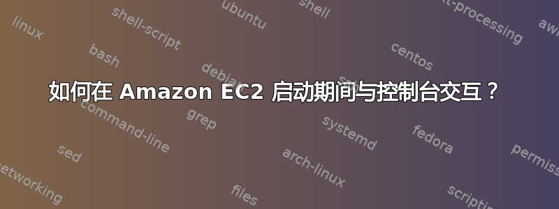 如何在 Amazon EC2 启动期间与控制台交互？