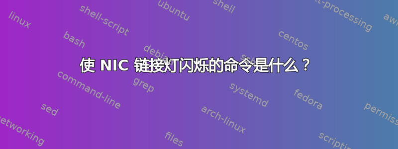 使 NIC 链接灯闪烁的命令是什么？