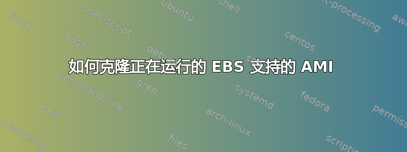 如何克隆正在运行的 EBS 支持的 AMI