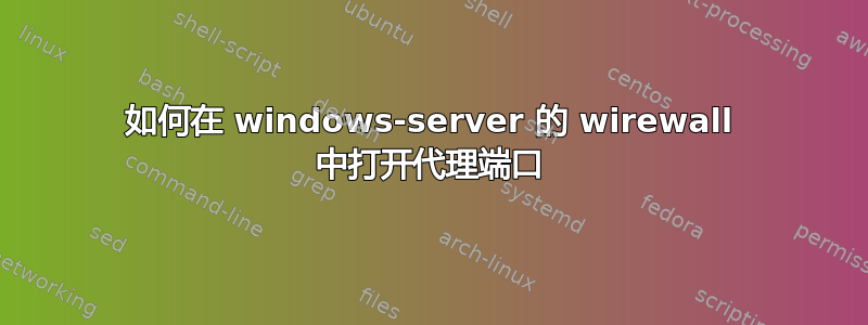 如何在 windows-server 的 wirewall 中打开代理端口