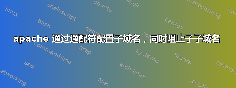 apache 通过通配符配置子域名，同时阻止子子域名