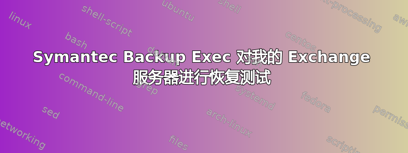 Symantec Backup Exec 对我的 Exchange 服务器进行恢复测试