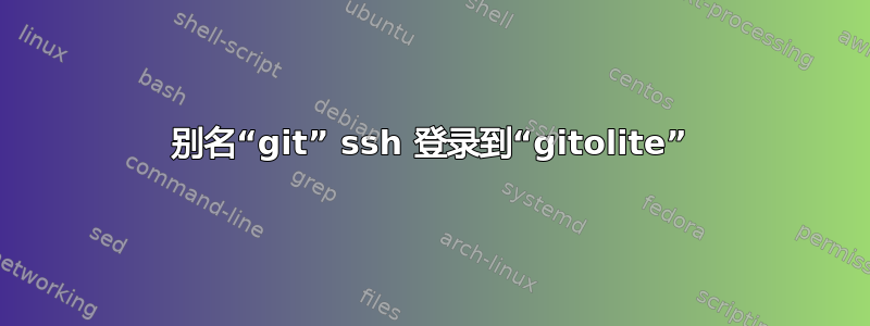 别名“git” ssh 登录到“gitolite”