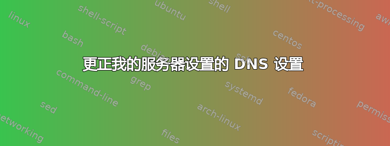 更正我的服务器设置的 DNS 设置