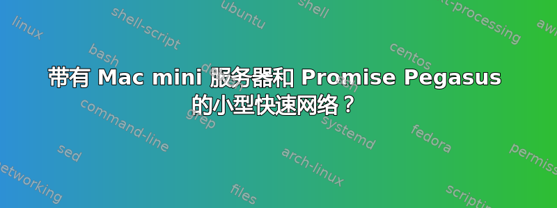 带有 Mac mini 服务器和 Promise Pegasus 的小型快速网络？