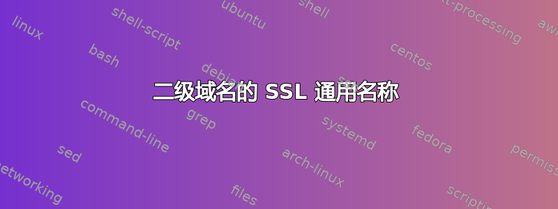 二级域名的 SSL 通用名称