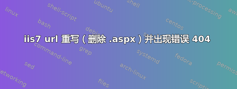 iis7 url 重写（删除 .aspx）并出现错误 404