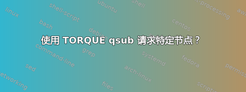 使用 TORQUE qsub 请求特定节点？