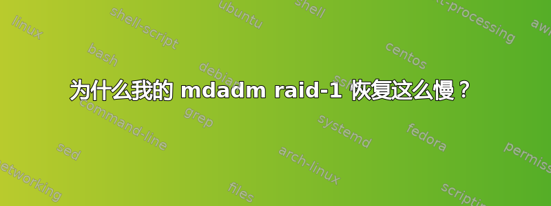 为什么我的 mdadm raid-1 恢复这么慢？