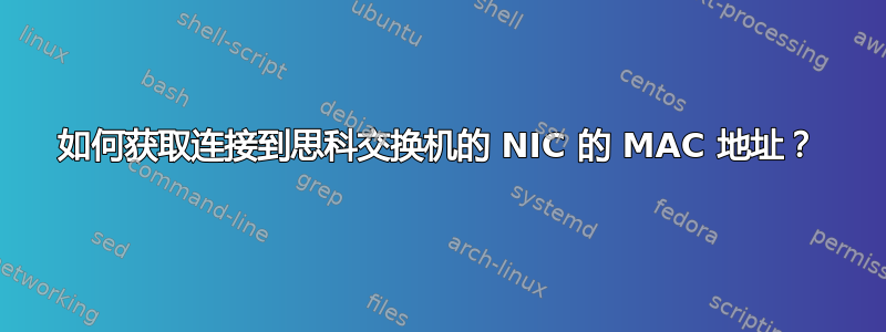 如何获取连接到思科交换机的 NIC 的 MAC 地址？