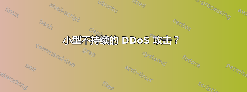 小型不持续的 DDoS 攻击？