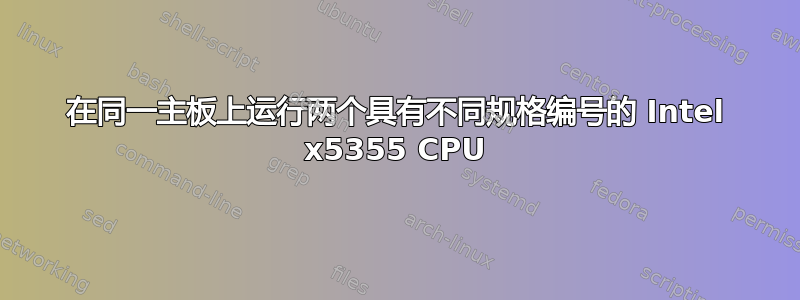 在同一主板上运行两个具有不同规格编号的 Intel x5355 CPU