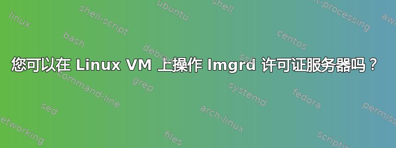 您可以在 Linux VM 上操作 lmgrd 许可证服务器吗？