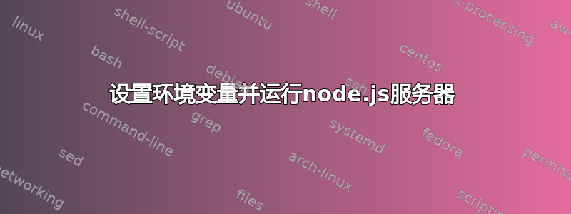 设置环境变量并运行node.js服务器