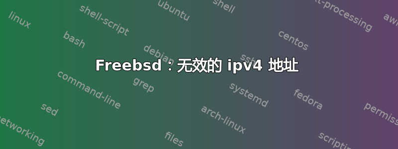 Freebsd：无效的 ipv4 地址