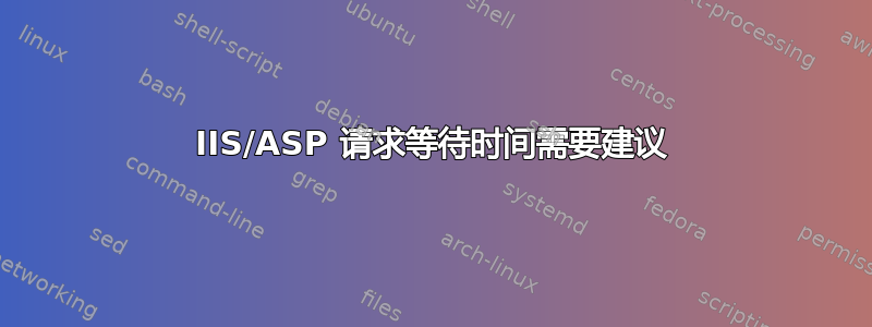 IIS/ASP 请求等待时间需要建议